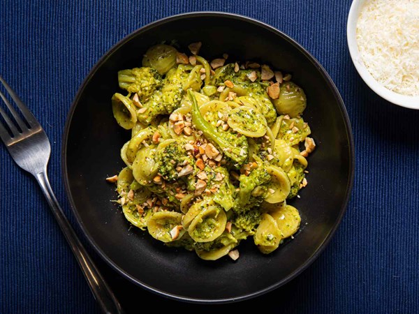 Orecchiette with broccoli and toasted hazelnuts
