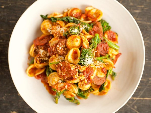 Orecchiette with broccoli rabe and sausage