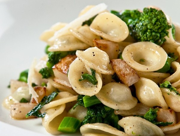 Orecchiette with caramelized turnips, Tuscan kale, and cracker pepper
