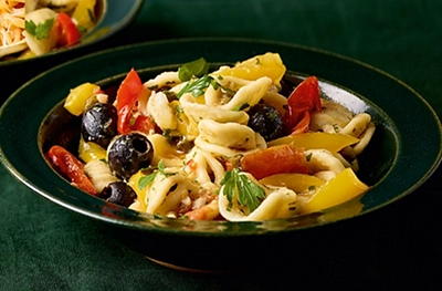Orecchiette with fried peppers, anchovies & olives (Orecchiette al San Giovanni)