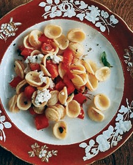 Orecchiette with salsa cruda and ricotta