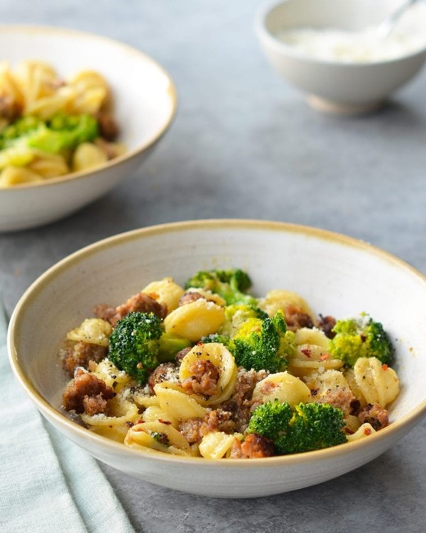 Orecchiette with sausage and broccoli
