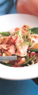 Orecchiette with spinach and salmon