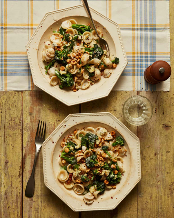 Orecchiette with sprouting broccoli and blue cheese