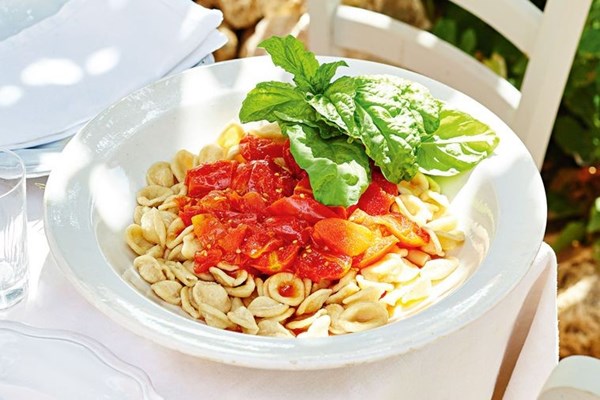Orecchiette with tomato & basil