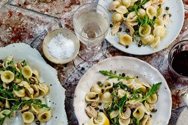 Orecchiette with tuna, capers and rocket