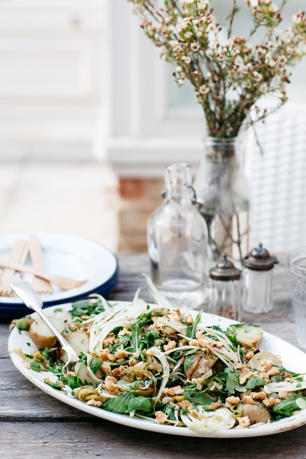 Oregano-infused potato salad