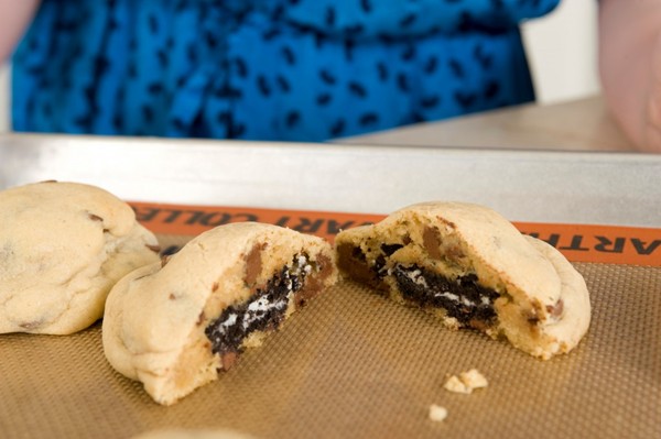 Oreo stuffed chocolate chip cookies