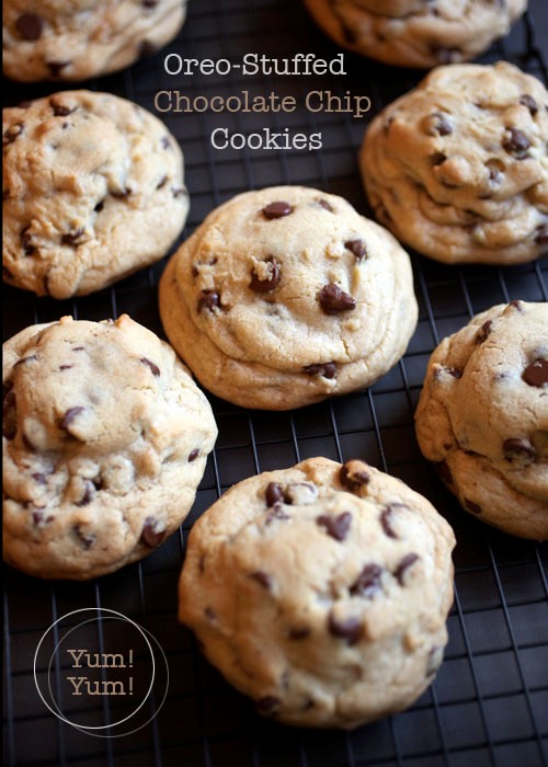 Oreo-stuffed chocolate chip cookies