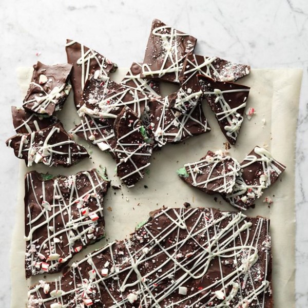 Oreos & candy cane chocolate bark