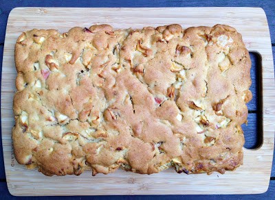 Organic knobbly apple and cider-washed goats-cheese traybake