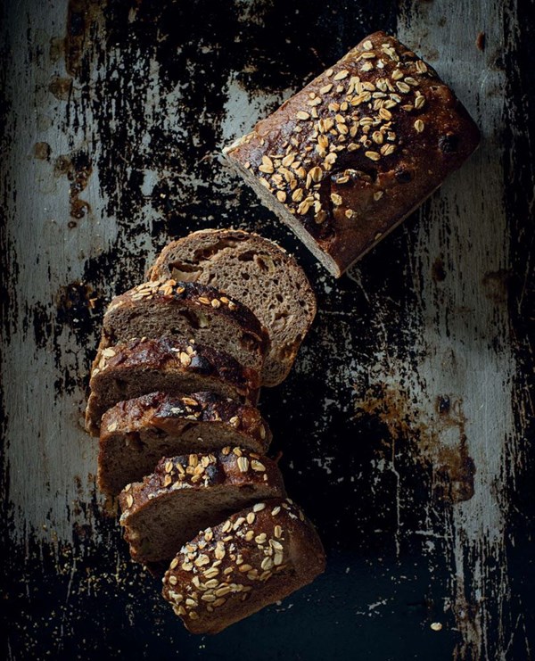 Organic rye, roasted pear, oat & sultana fruit bread
