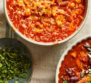 Orzo & chickpea soup