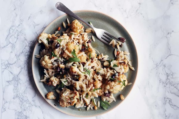 Orzo and roast cauliflower salad