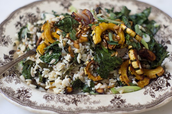 Orzo pasta with roasted vegetables