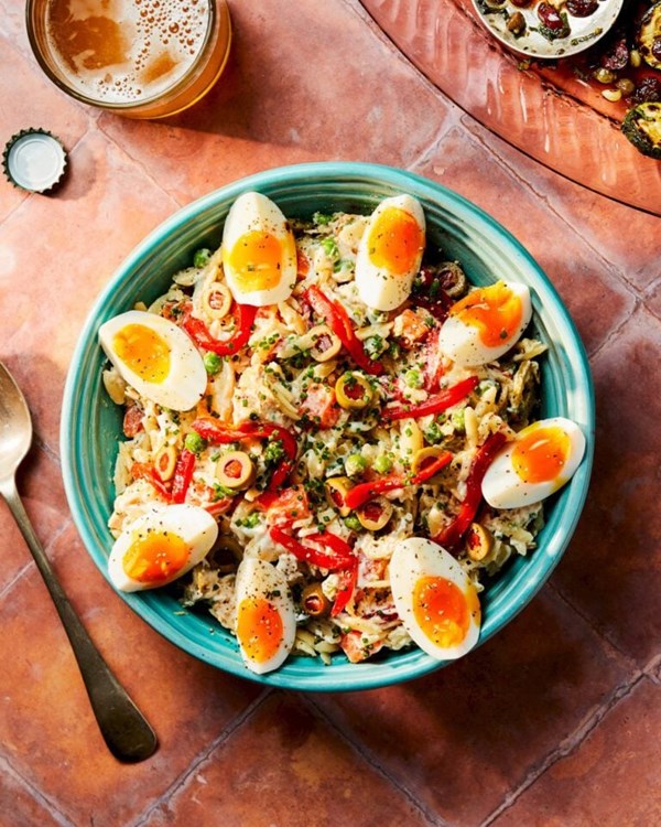 Orzo Russian salad with tuna 