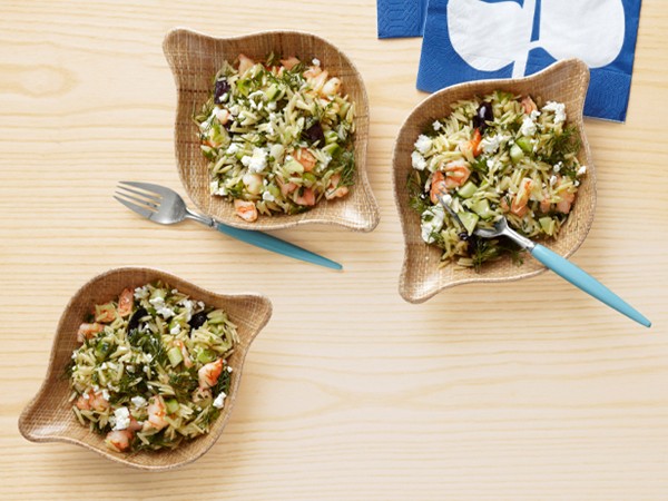 Orzo salad with shrimp and feta