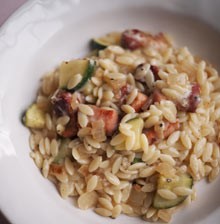 Orzo with courgettes and Grana Padano