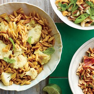 Orzo with curried cauliflower and mint