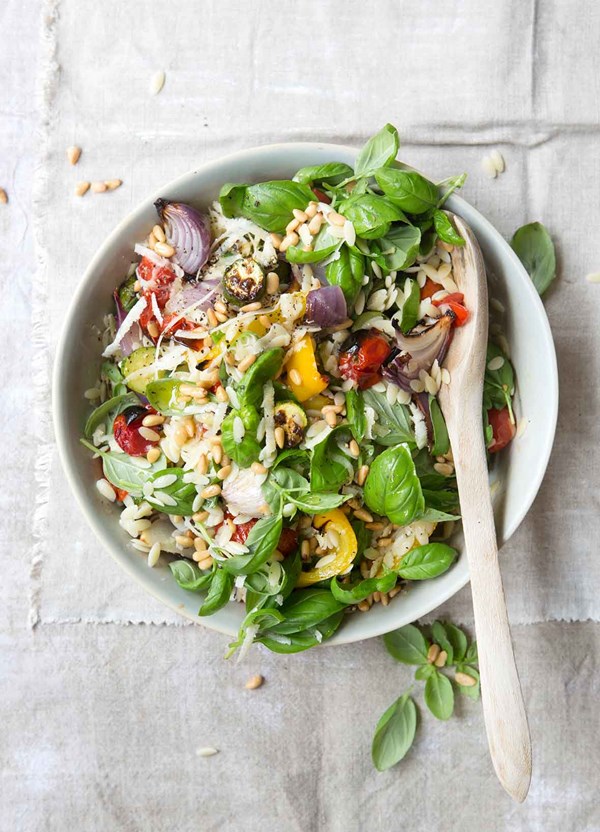 Orzo with roasted vegetables
