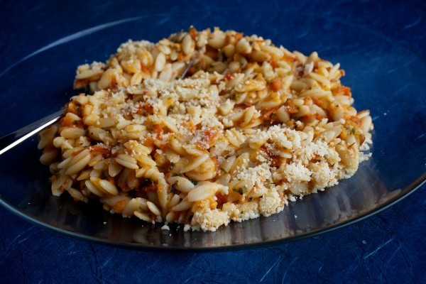 Orzo with smoky tomato vinaigrette