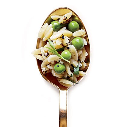 Orzo with tarragon and peas