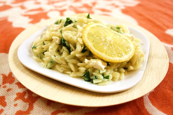 Orzotto with spring ramps & goat cheese