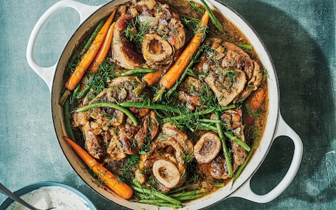 Osso buco with dill and horseradish