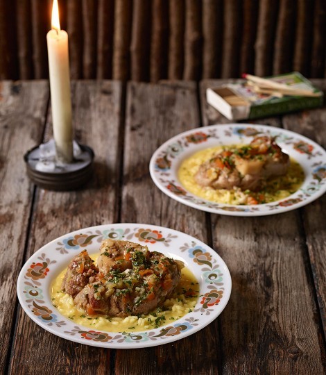 Osso buco with risotto (apres-ski braise)