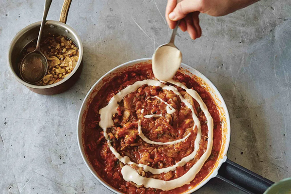 Ottolenghi Test Kitchen's burnt eggplant & tomato tahini