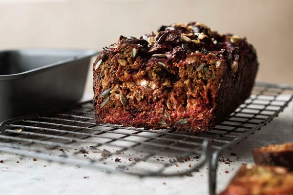 Ottolenghi's beet, caraway, & goat cheese bread