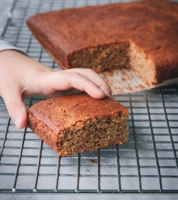 Our favorite gluten-free vanilla caramel cake