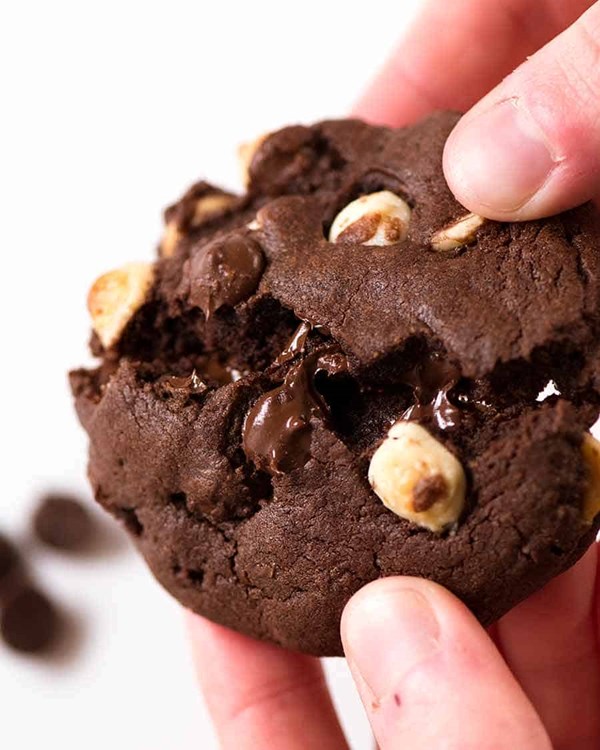 Outrageous triple chocolate cookies