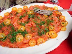 Ouzo cured salmon