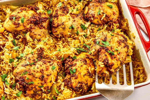Oven baked chicken and rice
