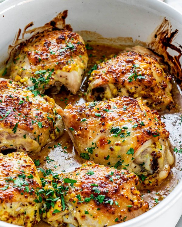 Oven baked chicken thighs