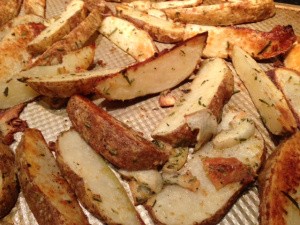 Oven-baked fries with Parmesan and rosemary