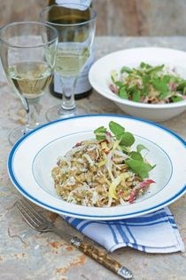Oven-baked mushroom risotto
