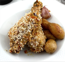 Oven-baked Parmesan panko-crusted chicken