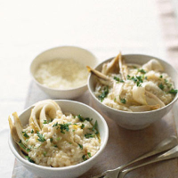 Oven-baked risotto with chicory