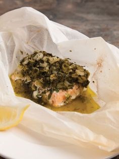 Oven-baked salmon with herbs