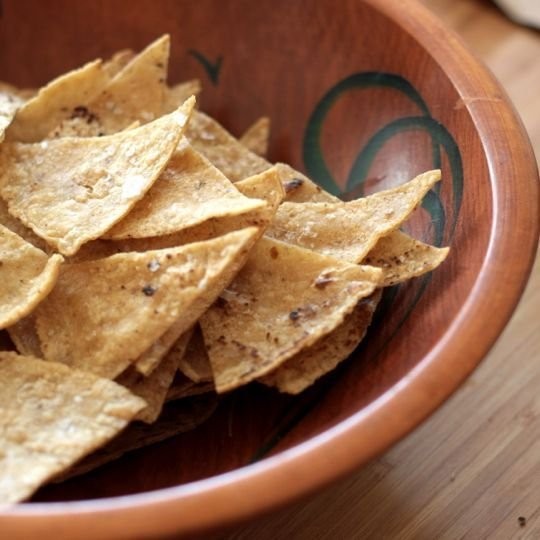 Oven-baked tortilla chips