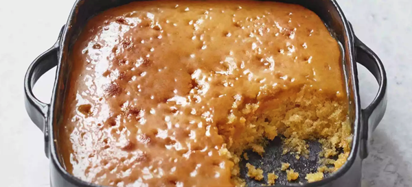 Oven-baked treacle sponge