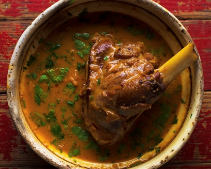 Oven braised lamb shank (Rogan josh)