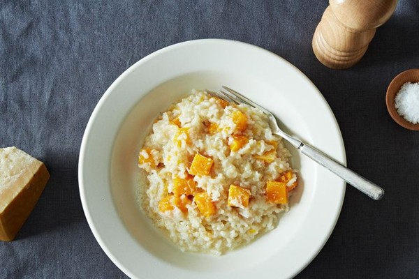 Oven butternut squash risotto