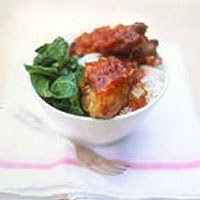 Oven-cooked barbecue chicken pieces