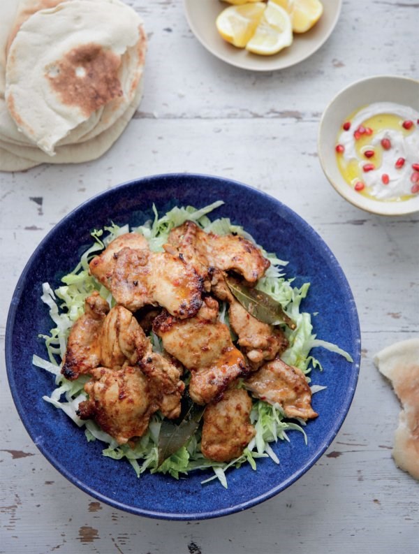 Oven-cooked chicken shawarma