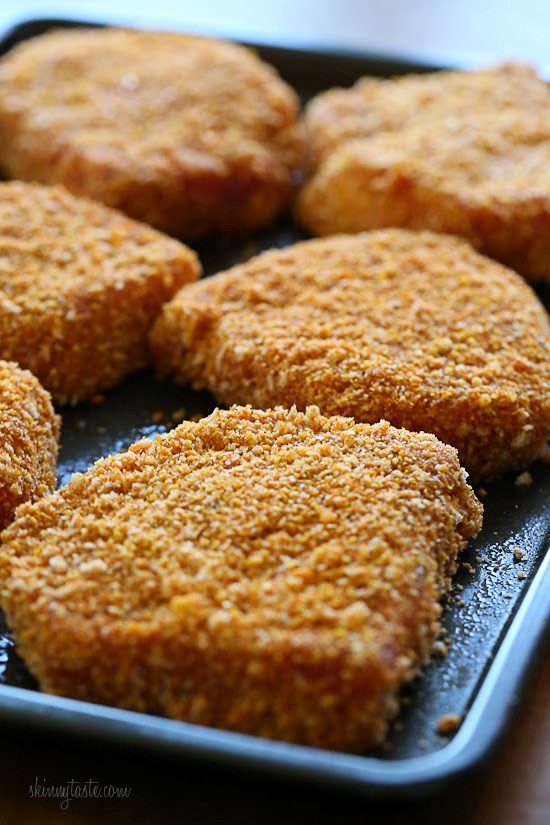 Oven "fried" breaded pork chops