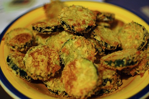 Oven fried courgette rounds