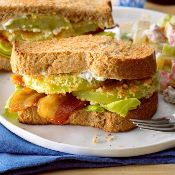 Oven-fried green tomato BLT